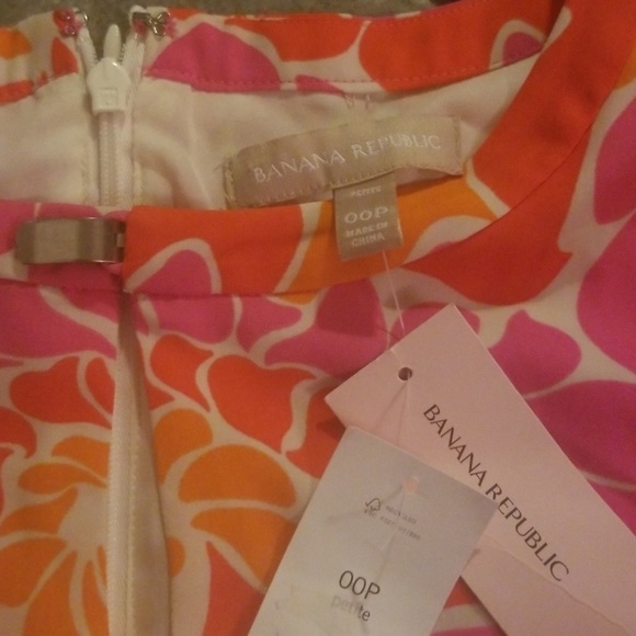 BANANA Republic bright colored floral pattern dress  size 00 New - Picture 4 of 5